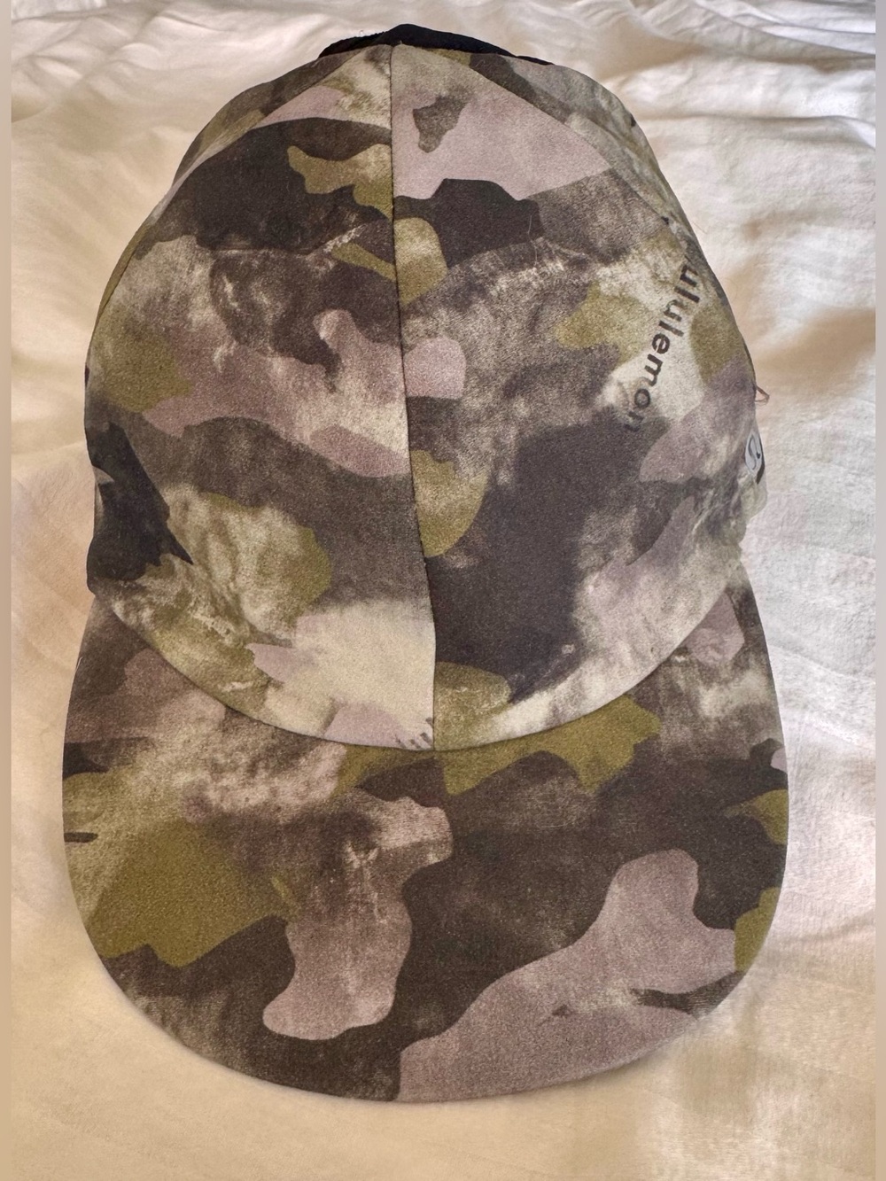 Lululemon Camo Running Hat Cap Ponytail XS/S Green Black